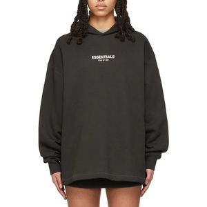 Essentials Black Relaxed Hoodie - Fear of God